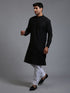 Vastramay Men's Black Cotton Blend Kurta Pyjama Set